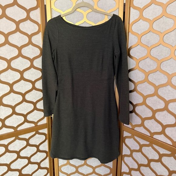 Toad & Co Size S Gray Intermosso Long Sleeve Boat Neck Knee-Length Dress - Picture 4 of 16